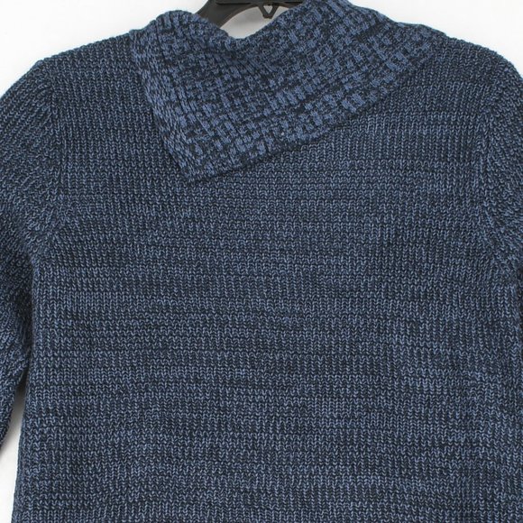 Style&Co Women Plus Envelope Collar With Button Trim Pullover Sweater Indigo - Picture 6 of 7